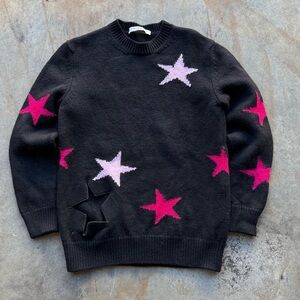 Givenchy Star Cut Out Thick Knit Sweater- Black